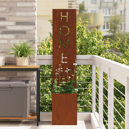 Garden Privacy Screen Rusty 32 x 32 x 150 cm Weathering steel