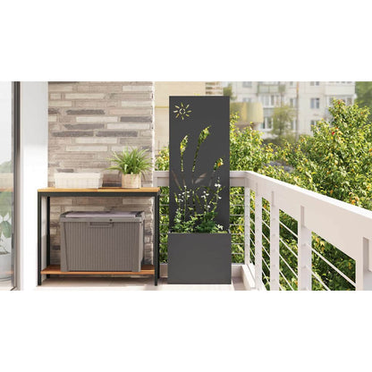 Garden Privacy Screen Black 50 x 150 cm Cold-rolled steel