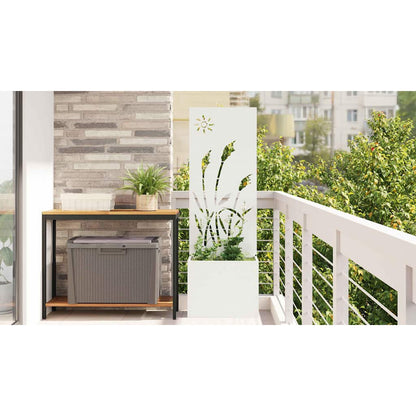 Garden Privacy Screen White 50 x 150 cm Cold-rolled steel