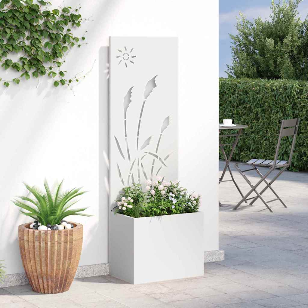 Garden Privacy Screen White 50 x 150 cm Cold-rolled steel
