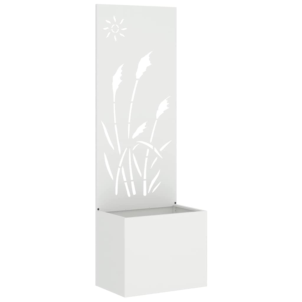 Garden Privacy Screen White 50 x 150 cm Cold-rolled steel