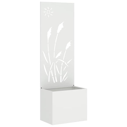 Garden Privacy Screen White 50 x 150 cm Cold-rolled steel