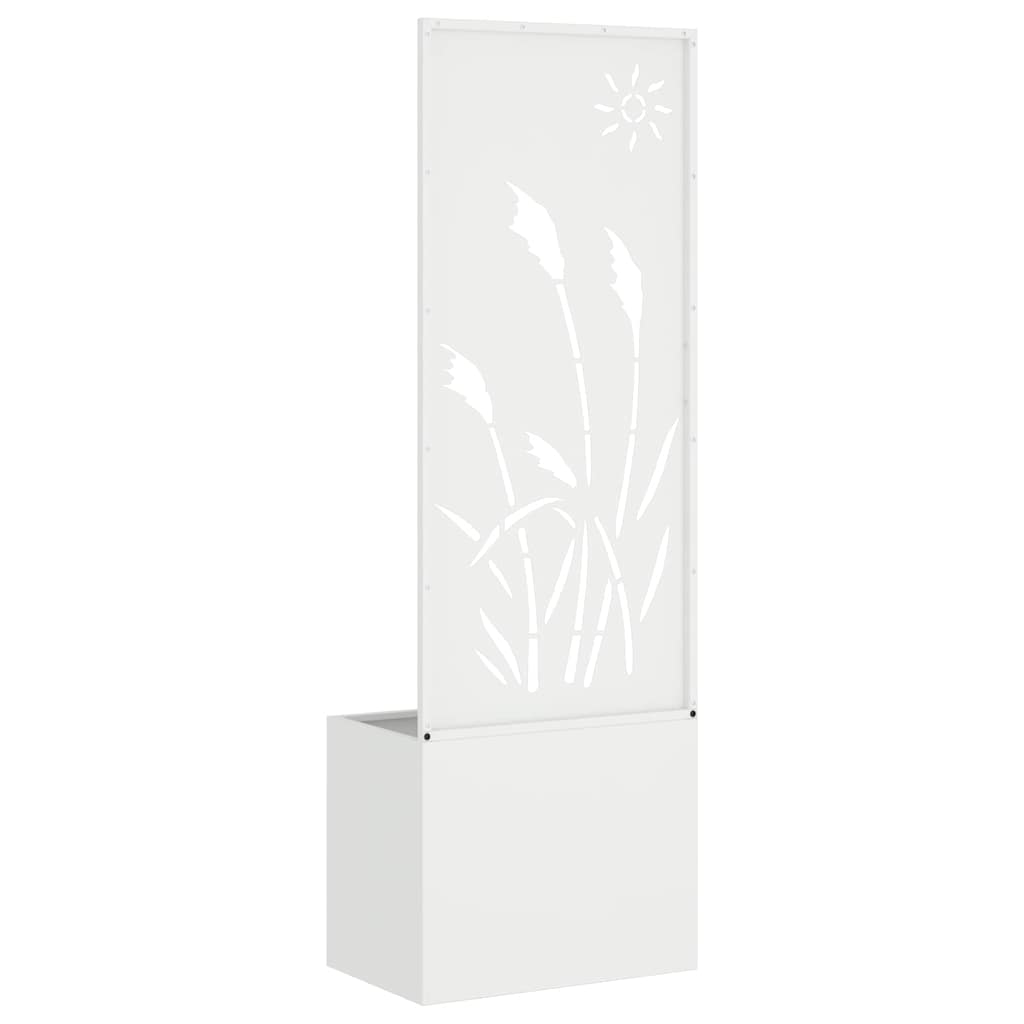 Garden Privacy Screen White 50 x 150 cm Cold-rolled steel