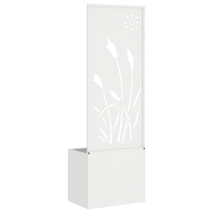 Garden Privacy Screen White 50 x 150 cm Cold-rolled steel
