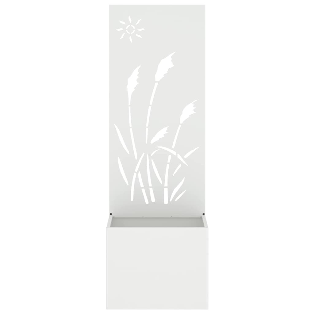 Garden Privacy Screen White 50 x 150 cm Cold-rolled steel