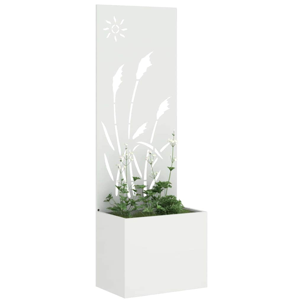 Garden Privacy Screen White 50 x 150 cm Cold-rolled steel
