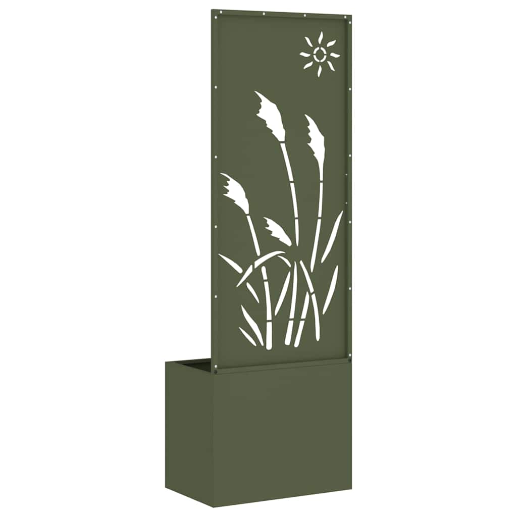 Garden Privacy Screen Olive green 50 x 140 cm Cold-rolled steel