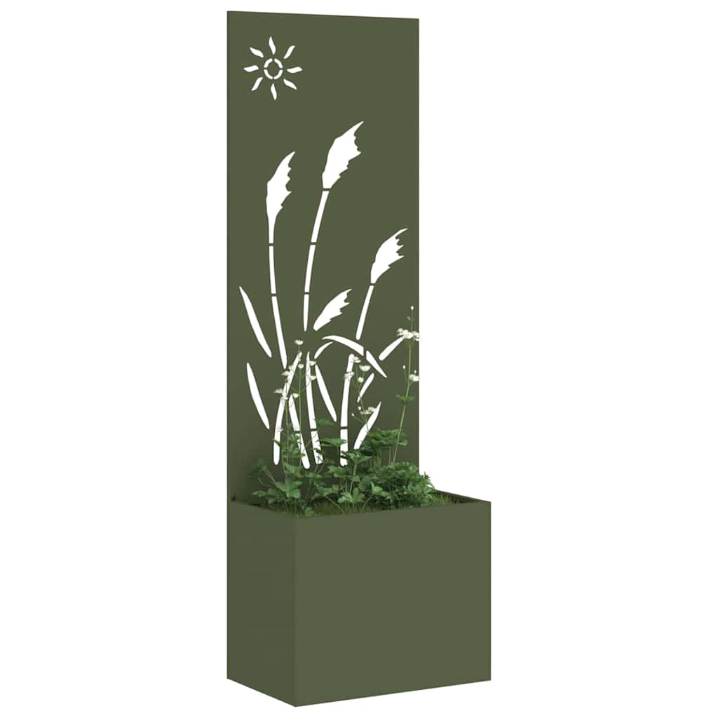 Garden Privacy Screen Olive green 50 x 140 cm Cold-rolled steel