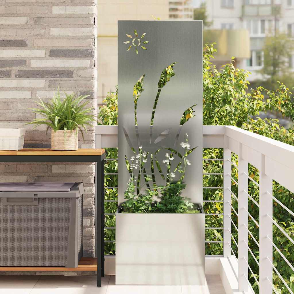 Garden Privacy Screen Silver 50 x 140 cm Galvanised steel