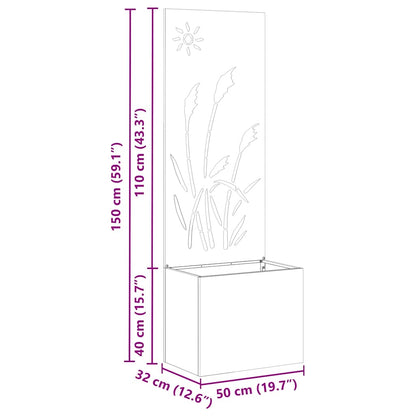 Garden Privacy Screen Silver 50 x 140 cm Galvanised steel