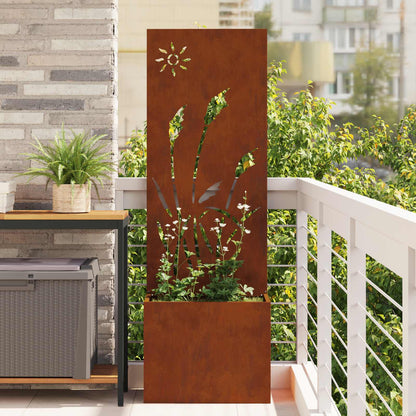 Garden Privacy Screen Rusty 50 x 32 x 150 cm Weathering steel
