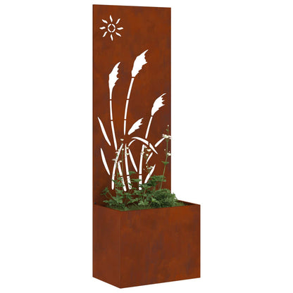 Garden Privacy Screen Rusty 50 x 32 x 150 cm Weathering steel