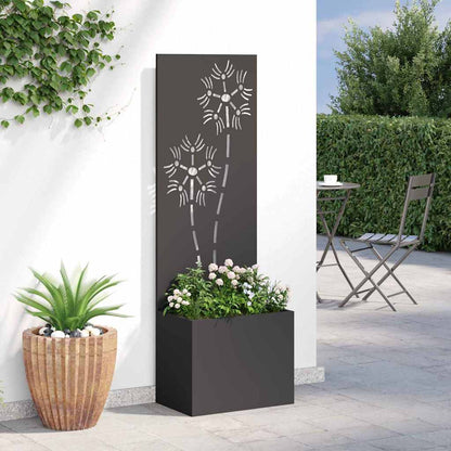 Garden Privacy Screen Black 50 x 32 x 150 cm Cold-rolled steel