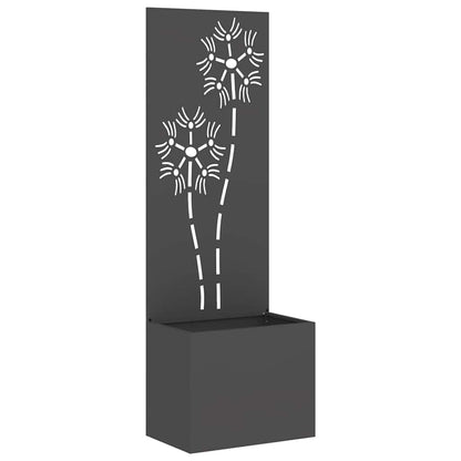 Garden Privacy Screen Black 50 x 32 x 150 cm Cold-rolled steel