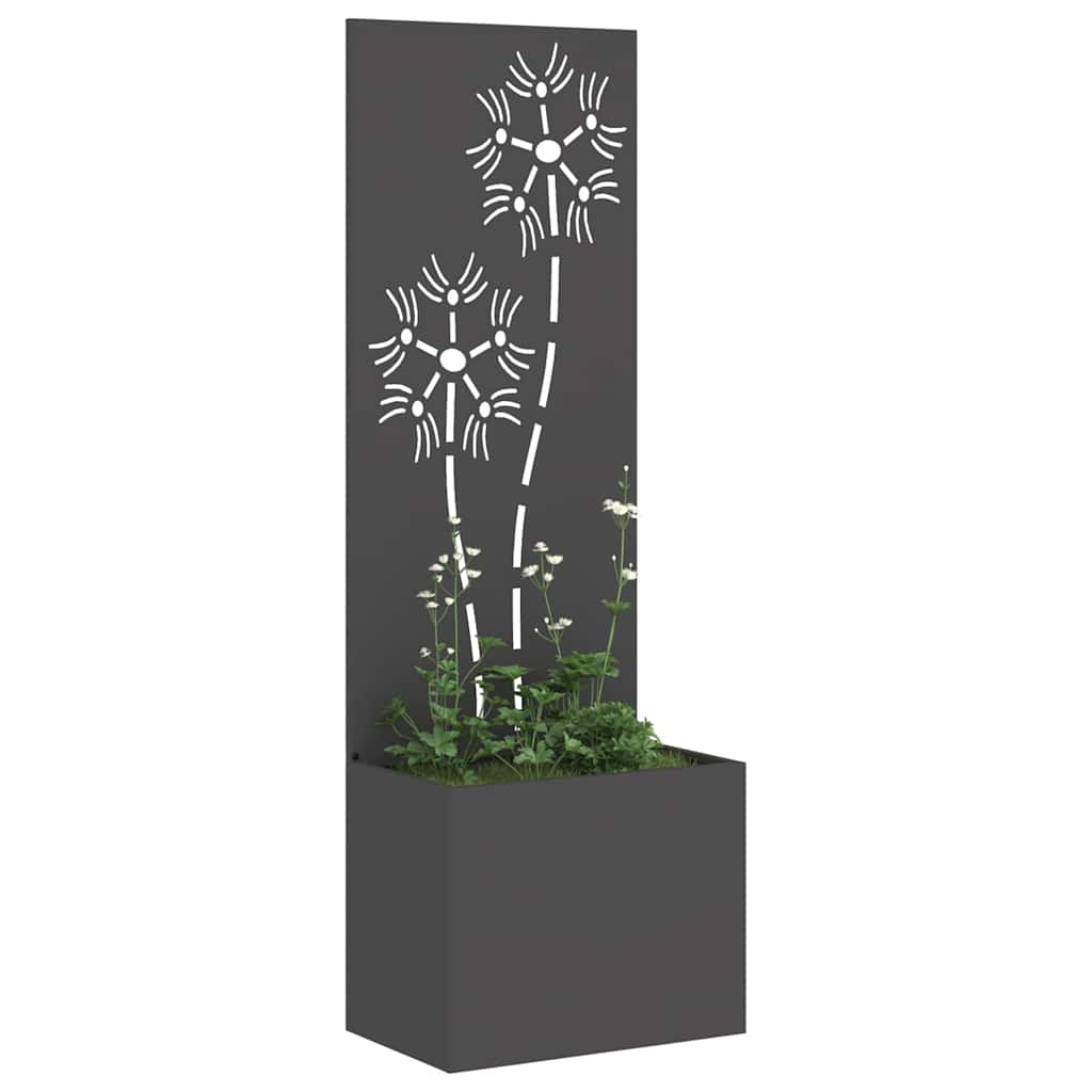 Garden Privacy Screen Black 50 x 32 x 150 cm Cold-rolled steel