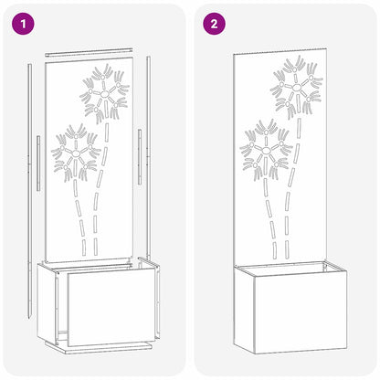 Garden Privacy Screen White 50 x 150 cm Cold-rolled steel