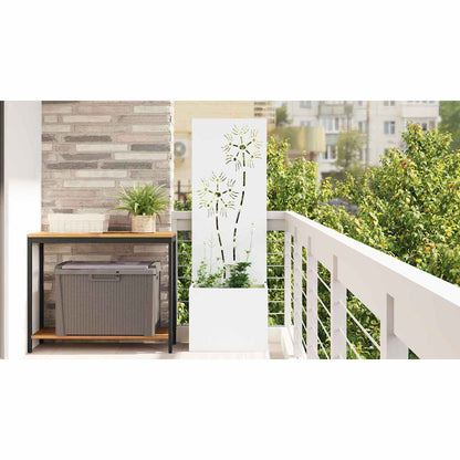Garden Privacy Screen White 50 x 150 cm Cold-rolled steel