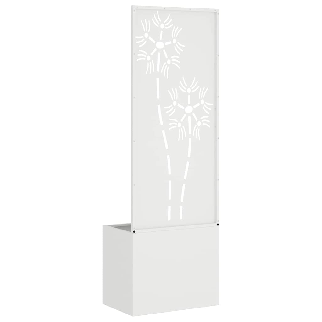 Garden Privacy Screen White 50 x 150 cm Cold-rolled steel