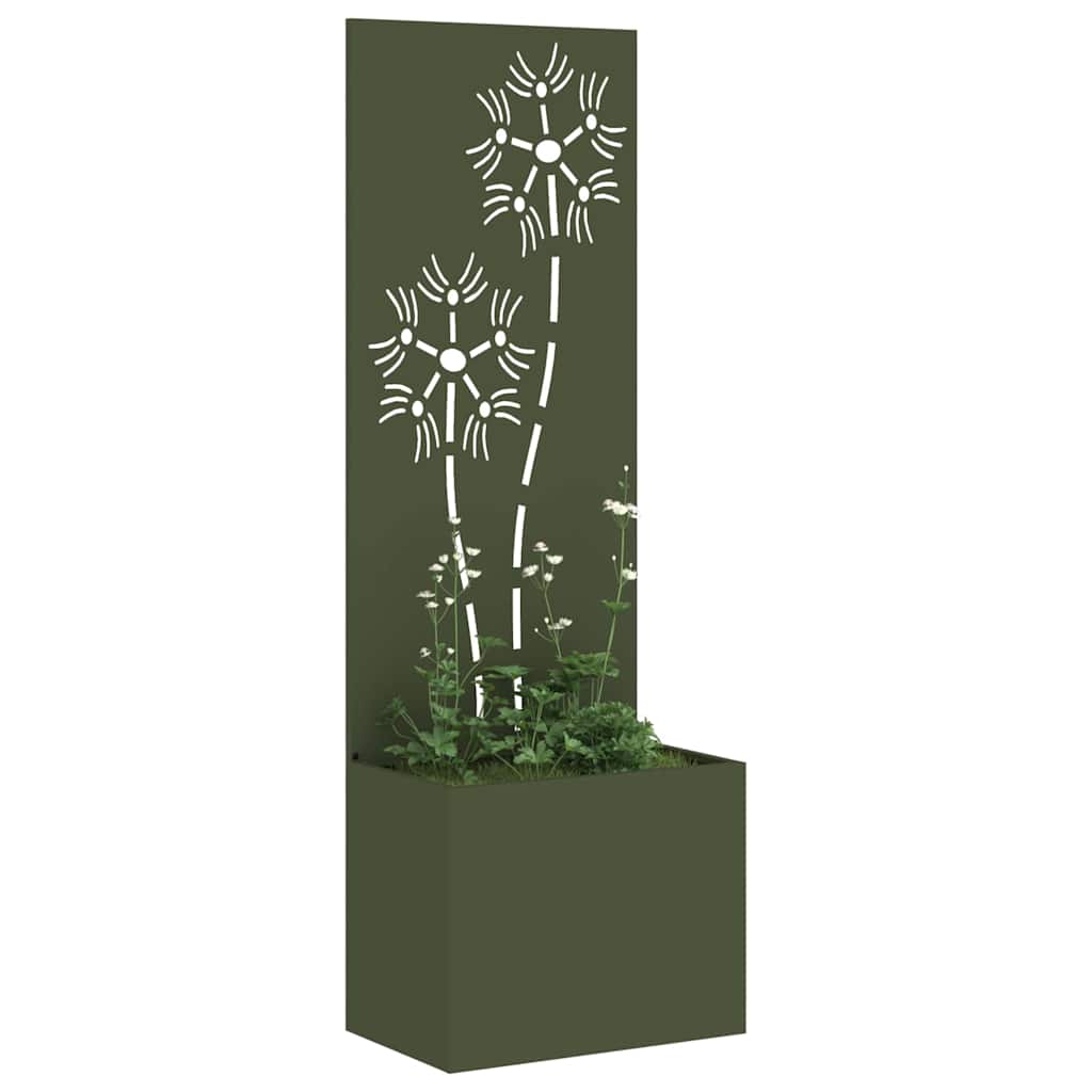 Garden Privacy Screen Olive green 50 x 140 cm Cold-rolled steel
