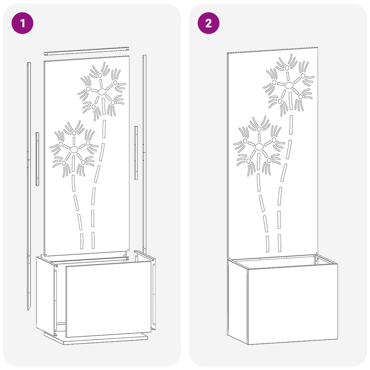 Garden Privacy Screen Silver 50 x 150 cm Galvanised steel