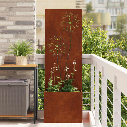 Garden Privacy Screen Rusty 50 x 32 x 150 cm Weathering steel