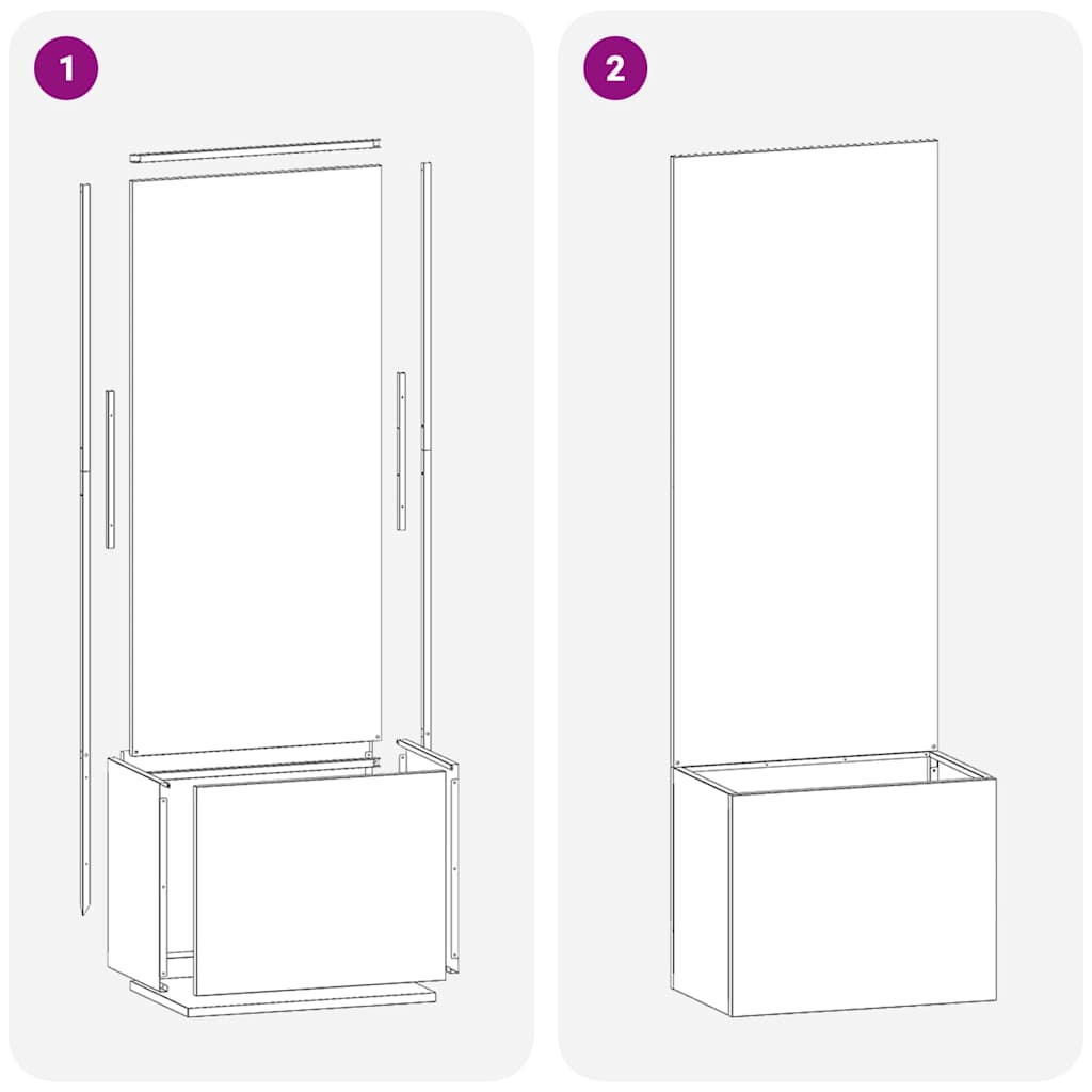 Garden Privacy Screen White 50 x 32 x 150 cm Cold-rolled steel