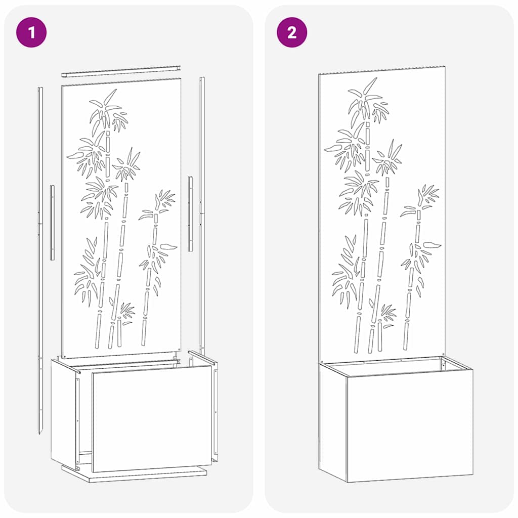 Garden Privacy Screen White 50 x 150 cm Cold-rolled steel