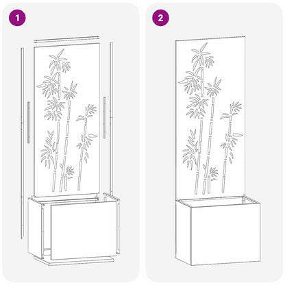 Garden Privacy Screen White 50 x 150 cm Cold-rolled steel