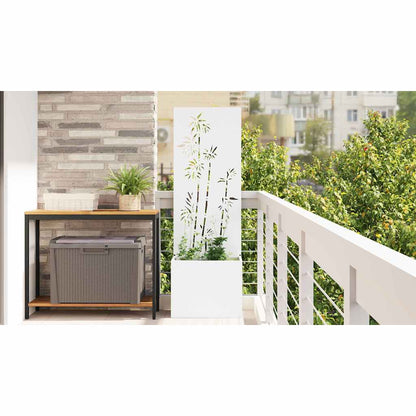 Garden Privacy Screen White 50 x 150 cm Cold-rolled steel