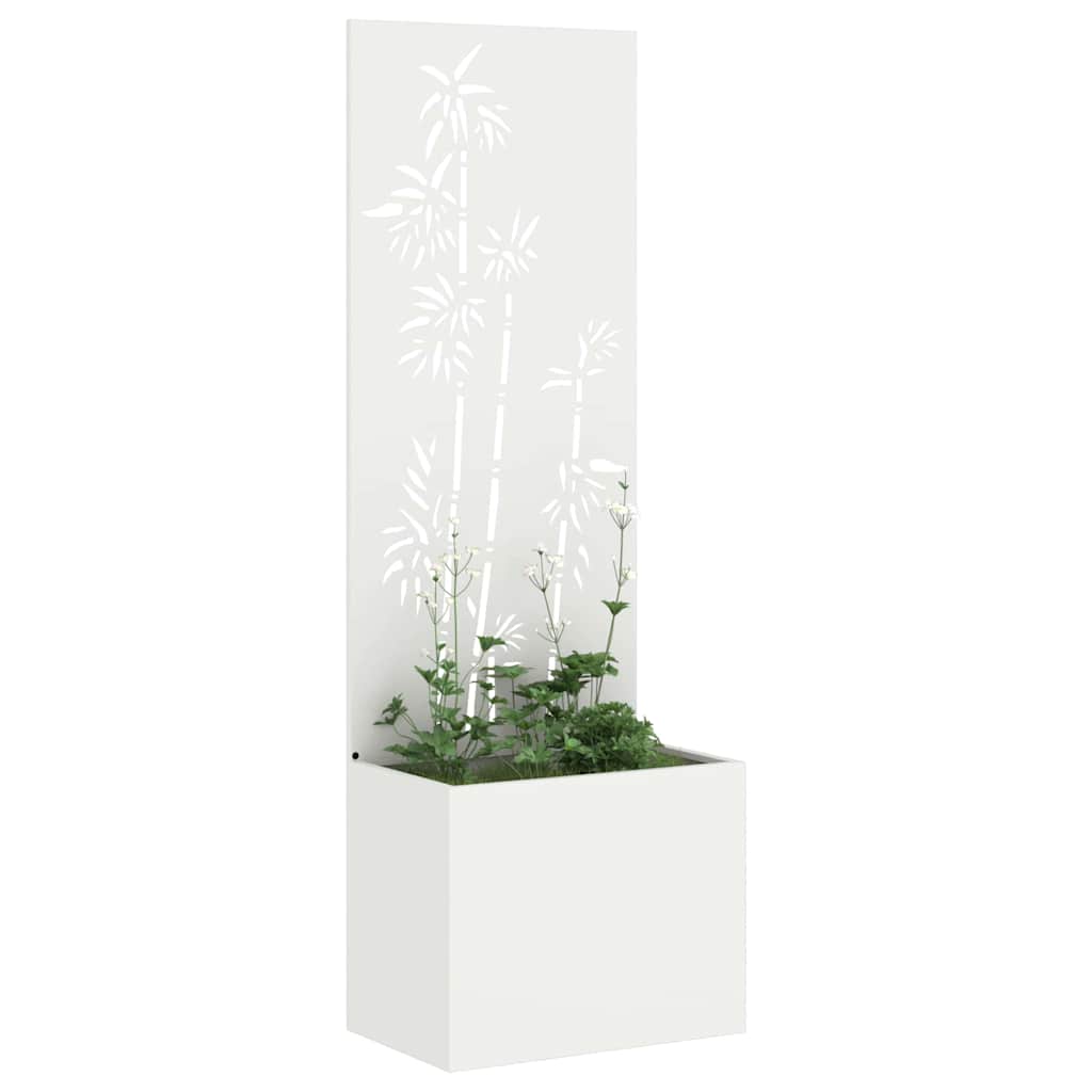 Garden Privacy Screen White 50 x 150 cm Cold-rolled steel