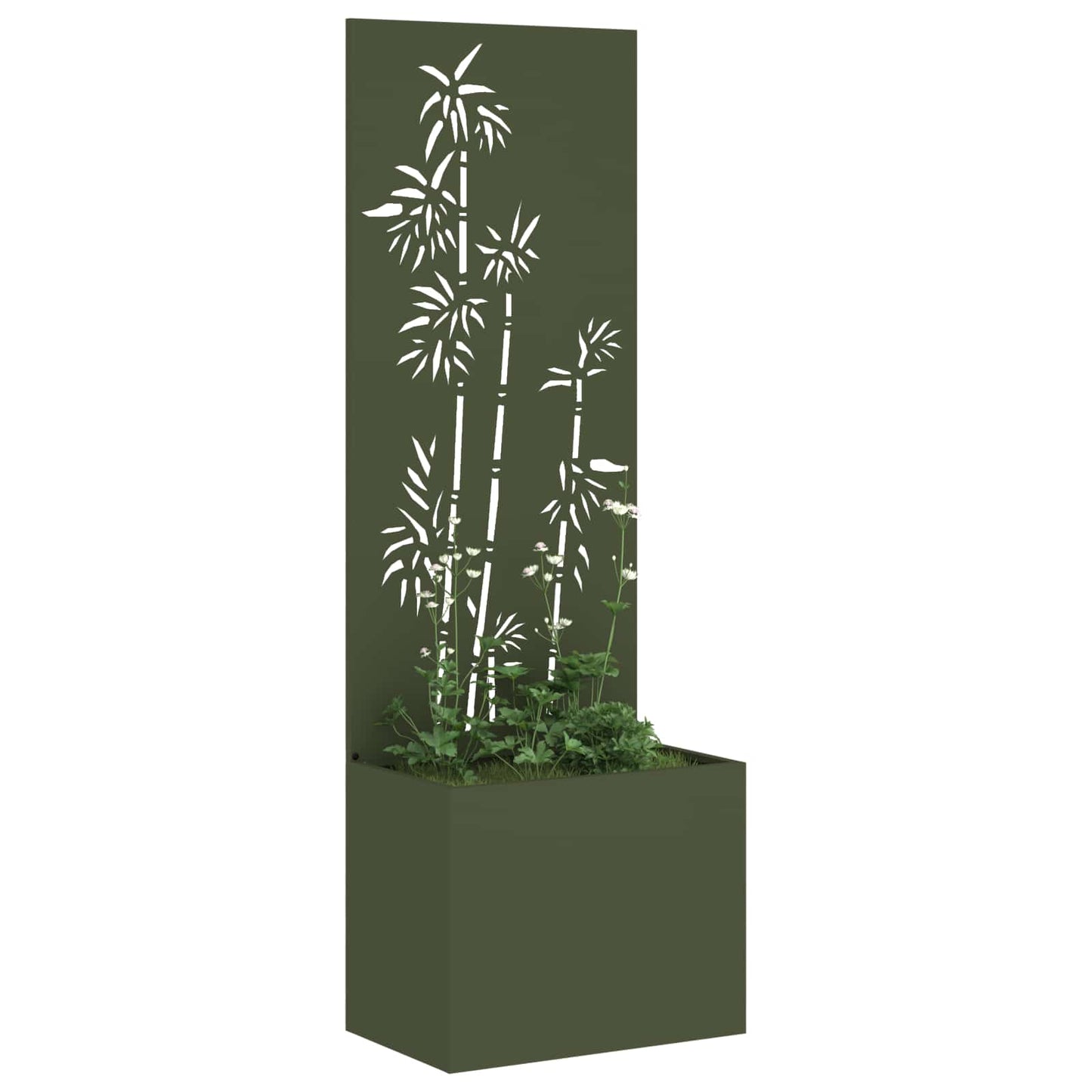 Garden Privacy Screen Floral Olive green 50 x 32 x 150 cm