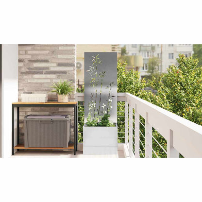 Garden Privacy Screen Floral Sliver 50 x 150 cm Stainless steel