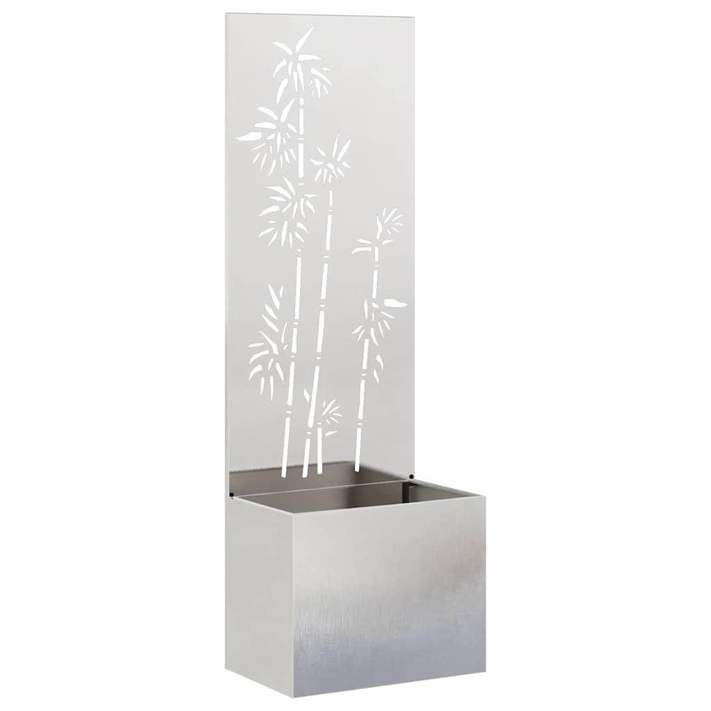 Garden Privacy Screen Floral Sliver 50 x 150 cm Stainless steel