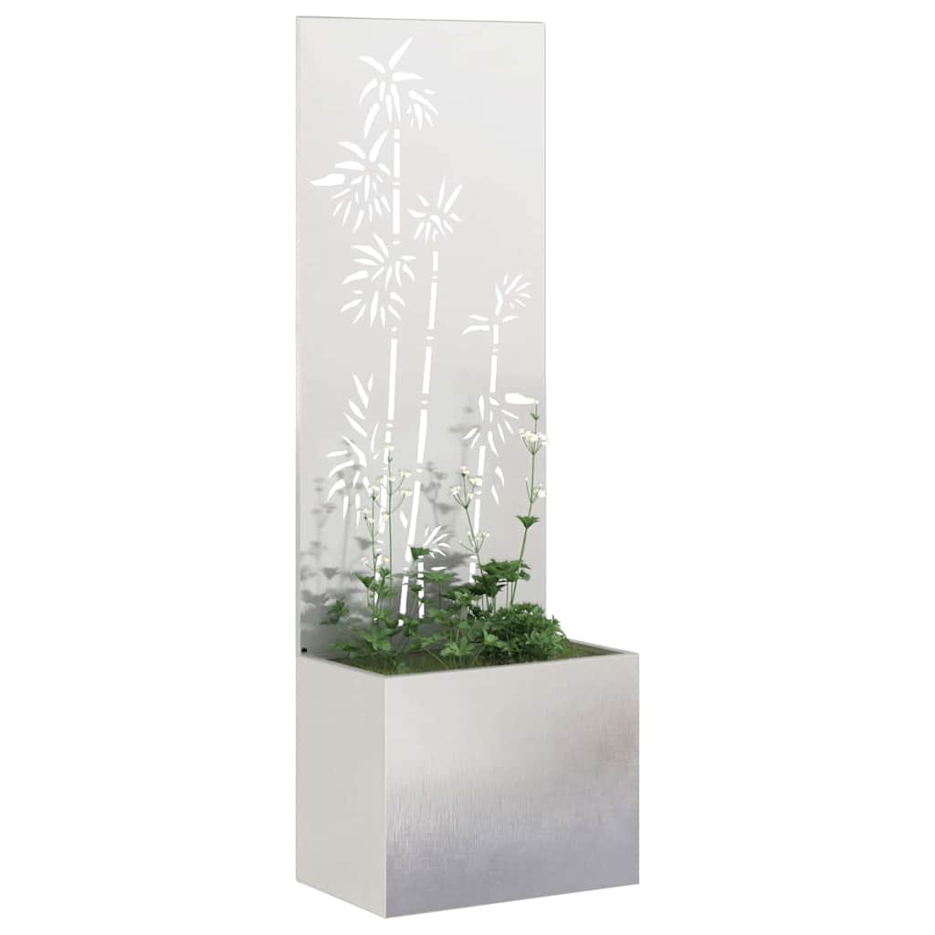 Garden Privacy Screen Floral Sliver 50 x 150 cm Stainless steel