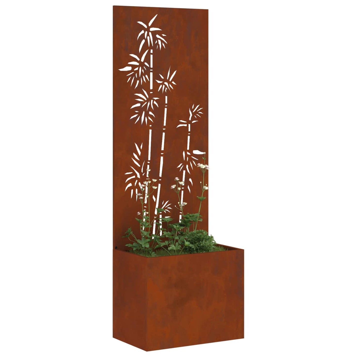 Garden Privacy Screen Floral Rusty 50 x 150 cm Weathering steel