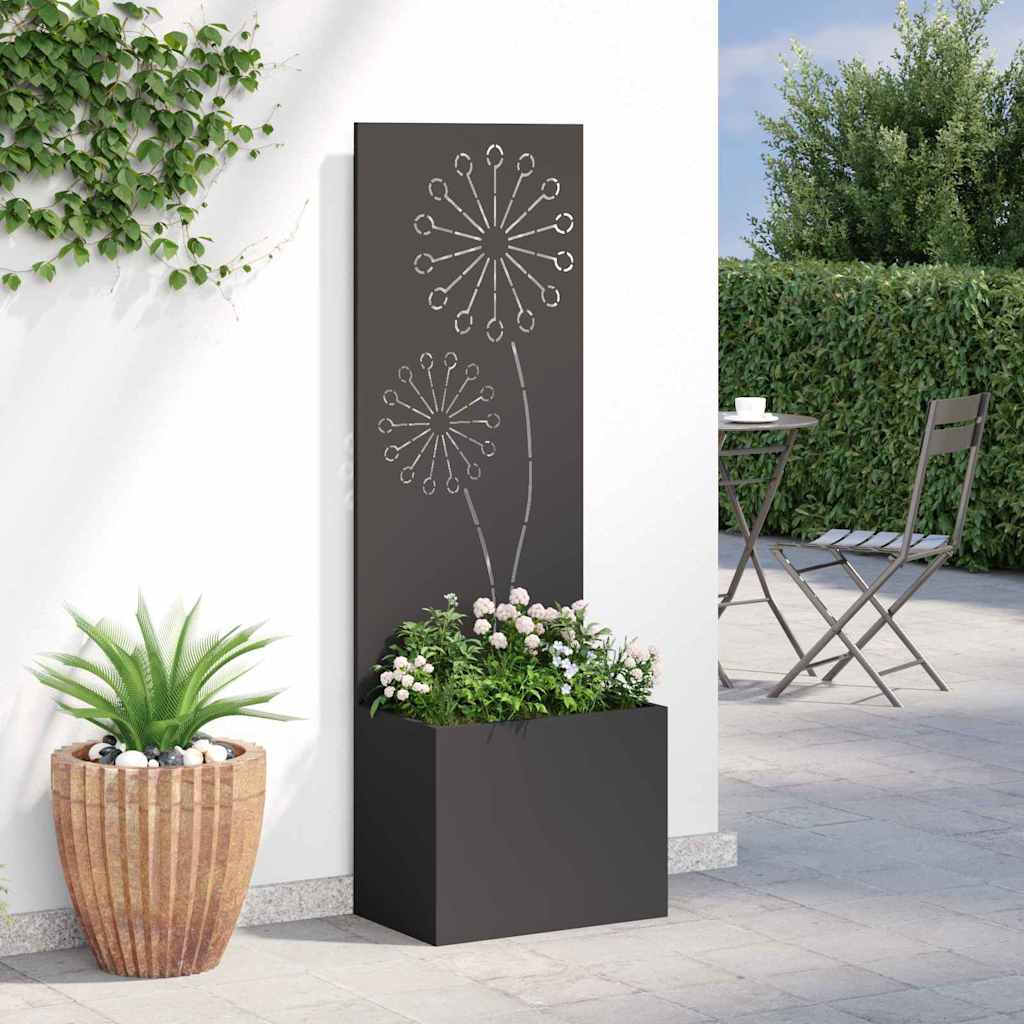 Garden Privacy Screen Black 50 x 150 cm Cold-rolled steel