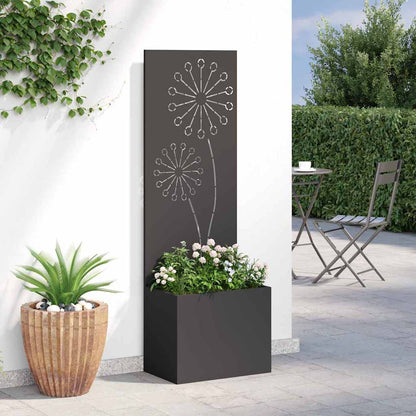 Garden Privacy Screen Black 50 x 150 cm Cold-rolled steel