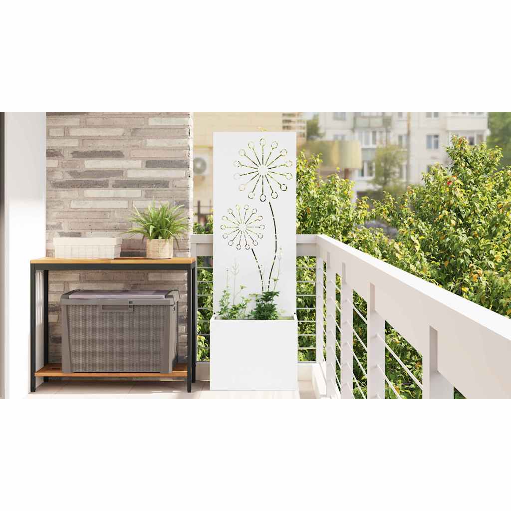 Garden Privacy Screen White 50 x 150 cm Cold-rolled steel