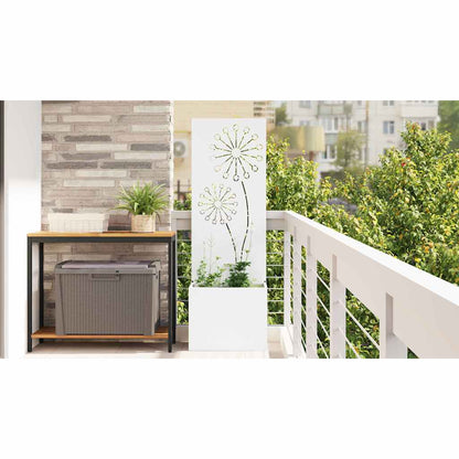 Garden Privacy Screen White 50 x 150 cm Cold-rolled steel