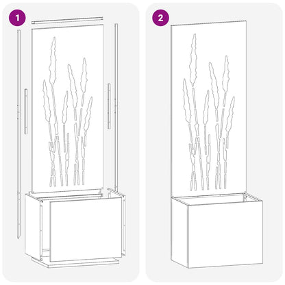 Garden Privacy Screen Sliver 50 x 150 cm Stainless steel