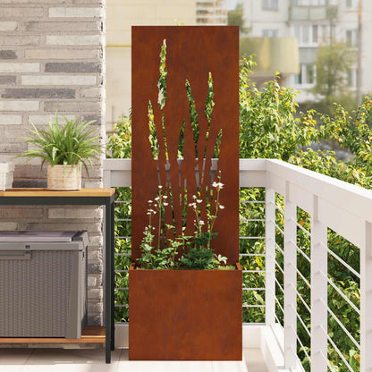 Garden Privacy Screen Rusty 50 x 32 x 150 cm Weathering steel
