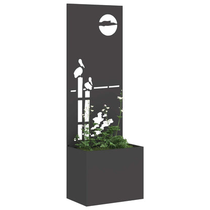 Garden Privacy Screen Black 50 x 150 cm Cold-rolled steel