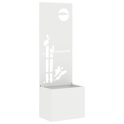 Garden Privacy Screen White 50 x 150 cm Cold-rolled steel