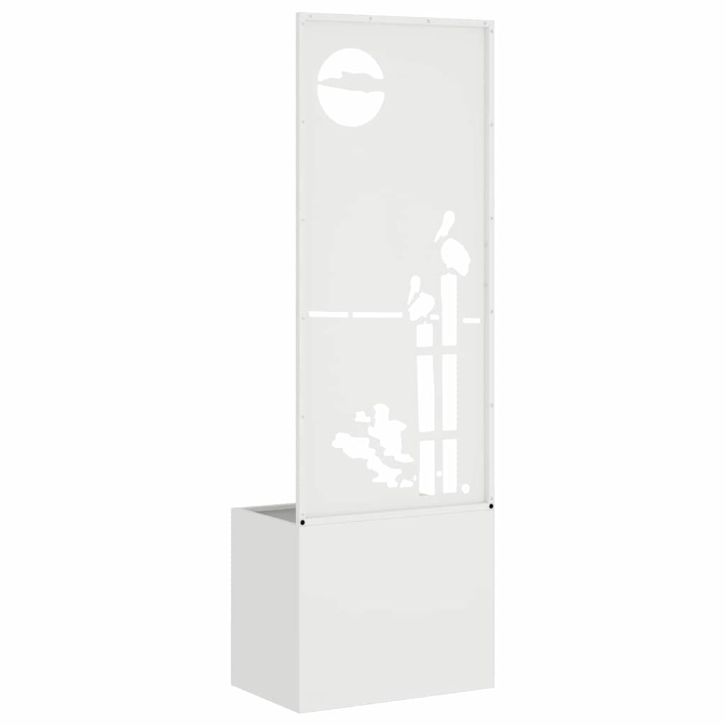 Garden Privacy Screen White 50 x 150 cm Cold-rolled steel