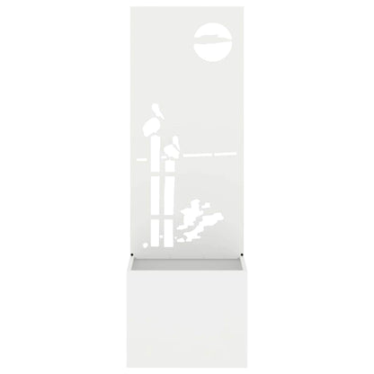 Garden Privacy Screen White 50 x 150 cm Cold-rolled steel
