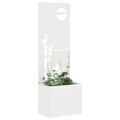 Garden Privacy Screen White 50 x 150 cm Cold-rolled steel