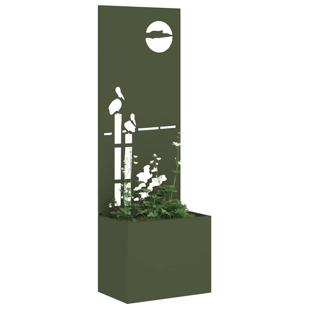 Garden Privacy Screen Olive green 50 x 150 cm Cold-rolled steel