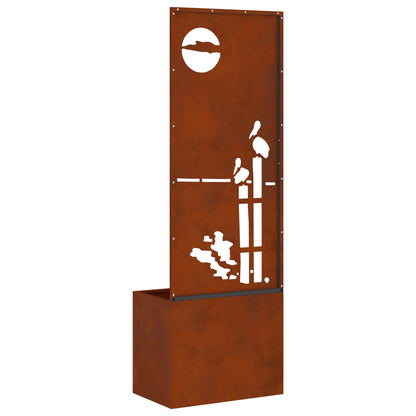 Garden Privacy Screen Rusty 50 x 32 x 150 cm Weathering steel