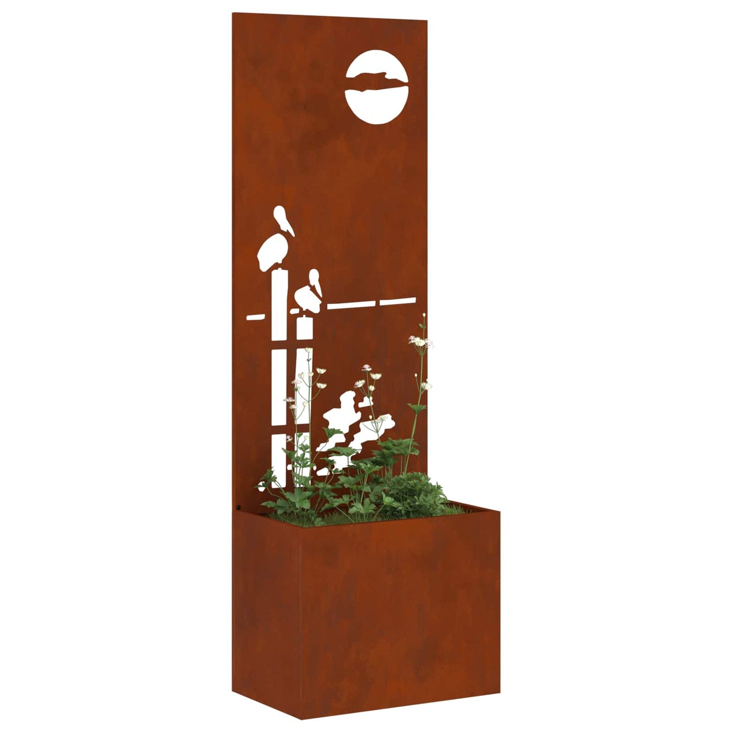 Garden Privacy Screen Rusty 50 x 32 x 150 cm Weathering steel