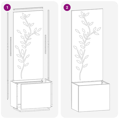 Garden Privacy Screen White 50 x 150 cm Cold-rolled steel